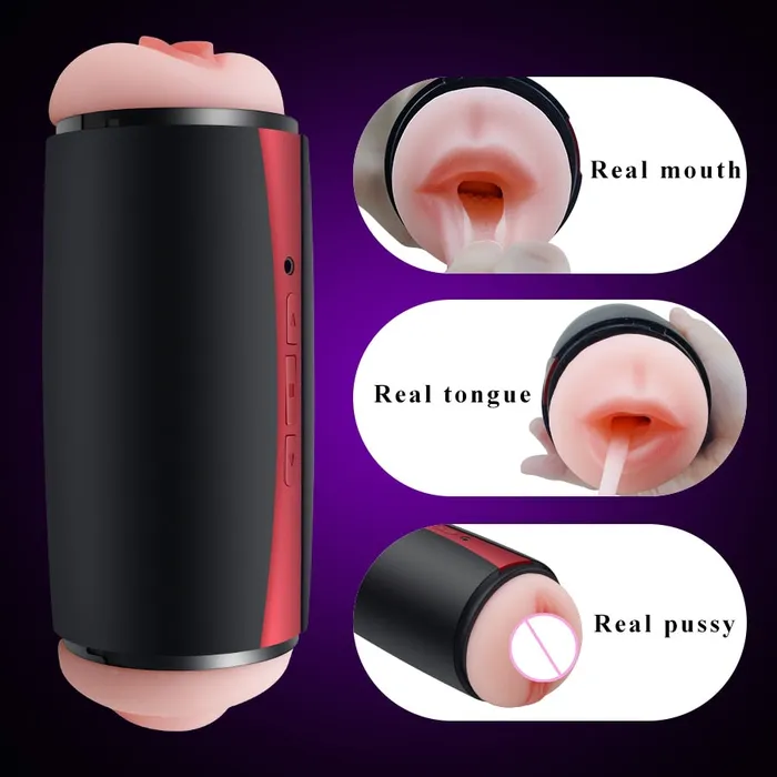 LAZADASEXTOYS Male Sex Toys Male Masturbator Cup Real Mouth Vagina Sucking Pocket Pussy Male Masturbator Vibrator Blowjob Sex Machine Adult Sex Toys for Men