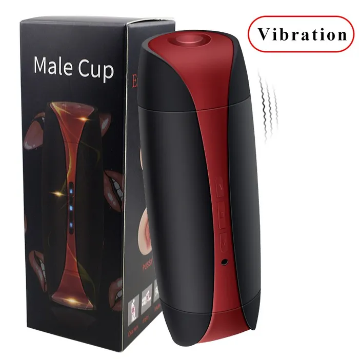 LAZADASEXTOYS Male Sex Toys Male Masturbator Cup Real Mouth Vagina Sucking Pocket Pussy Male Masturbator Vibrator Blowjob Sex Machine Adult Sex Toys for Men
