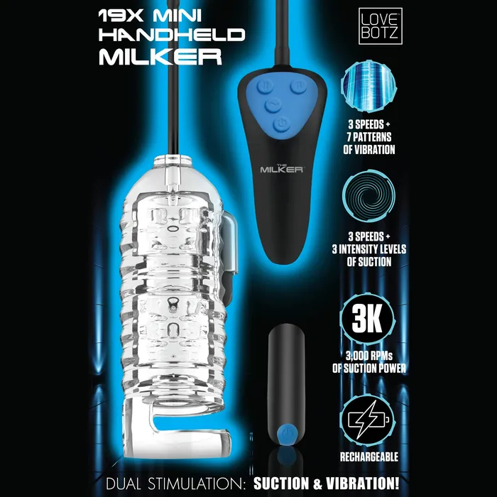 LoveBotz 19X Mini Handheld Milker Female Sex Toys