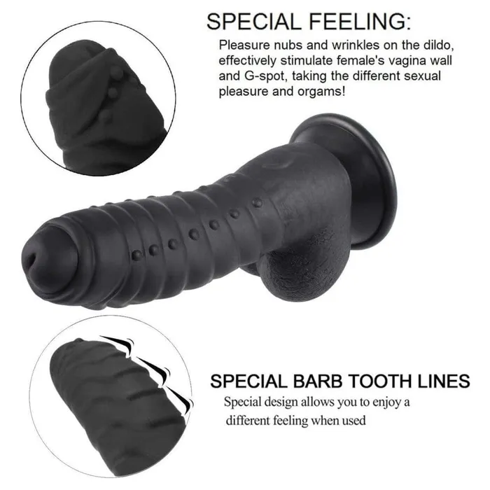 Lovegasm Anal Black Suction Cup Silicone Beaded Dinosaur Plug 6 Huge Big BBC