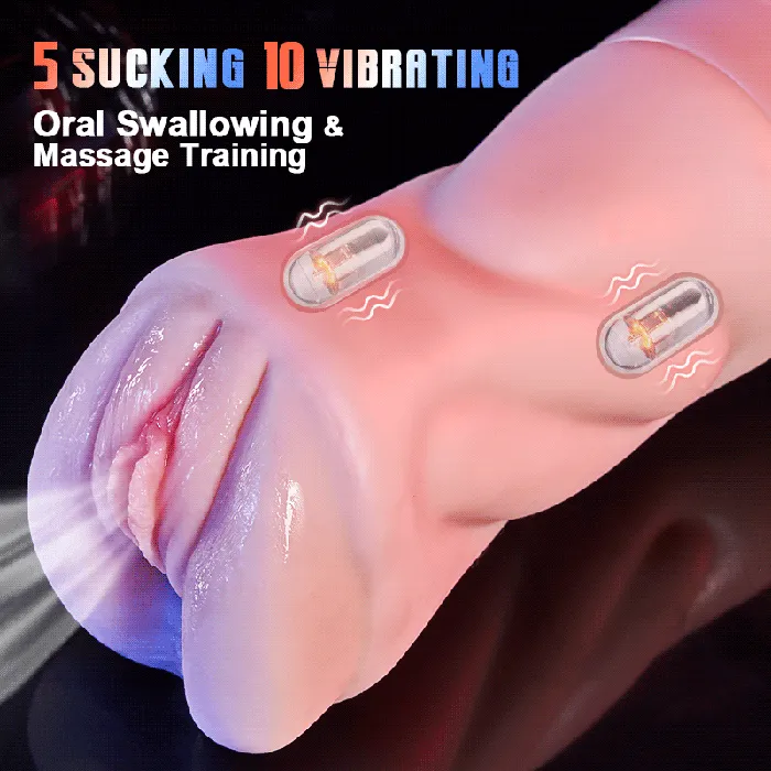Male Sex Toys AcmeJoy Beate 5 Sucking Oral Swallowing 10 Vibrating Massage Training Masturbation Cup