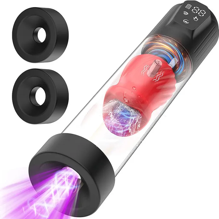 Male Sex Toys Alexander 7 Vibrating 5 Sucking Penis Pump Vacuum Suction Male Penis Extender Acmejoy