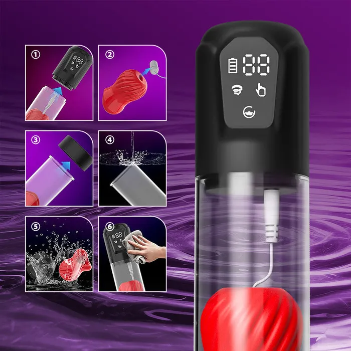Male Sex Toys Alexander 7 Vibrating 5 Sucking Penis Pump Vacuum Suction Male Penis Extender Acmejoy