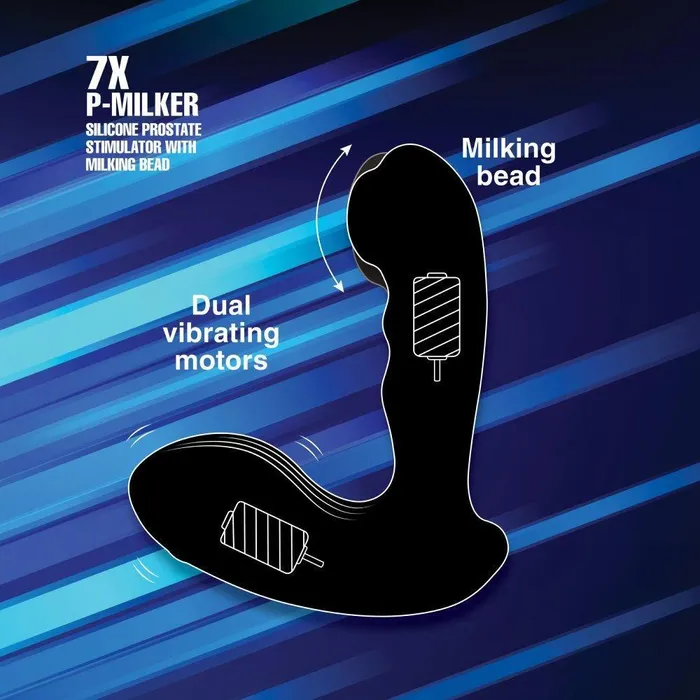 Male Sex Toys Alpha Pro 7X PMilker Silicone Prostate Stimulator with Milking Bead