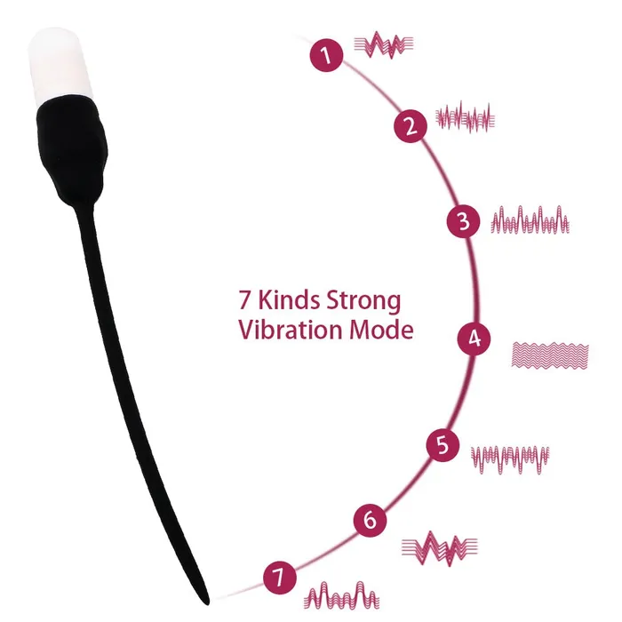 Male Sex Toys LAZADASEXTOYS 7 Frequency Urethral Vibrator Catheter Penis Plug Sex Toys for Men Urethral Plug Penis Insertion Silicone Dilators Sex Products