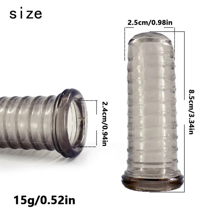 Male Sex Toys LAZADASEXTOYS Finger Penis Sleeve Condom For Woman Vagina ClitStimulation Reusable Condoms For Sex Penis Extender Sex Toys for Man