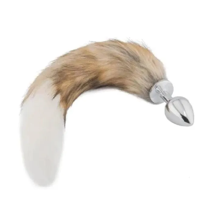 Male Sex Toys Love Plugs Soft and Furry Fox Tail Plug Stainless Steel