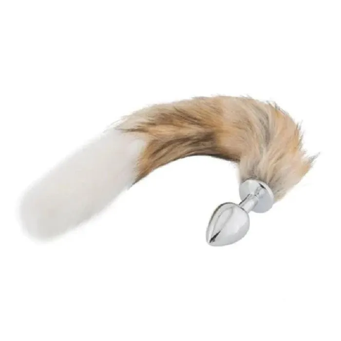 Male Sex Toys Love Plugs Soft and Furry Fox Tail Plug Stainless Steel