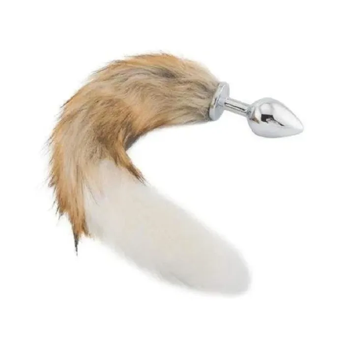 Male Sex Toys Love Plugs Soft and Furry Fox Tail Plug Stainless Steel
