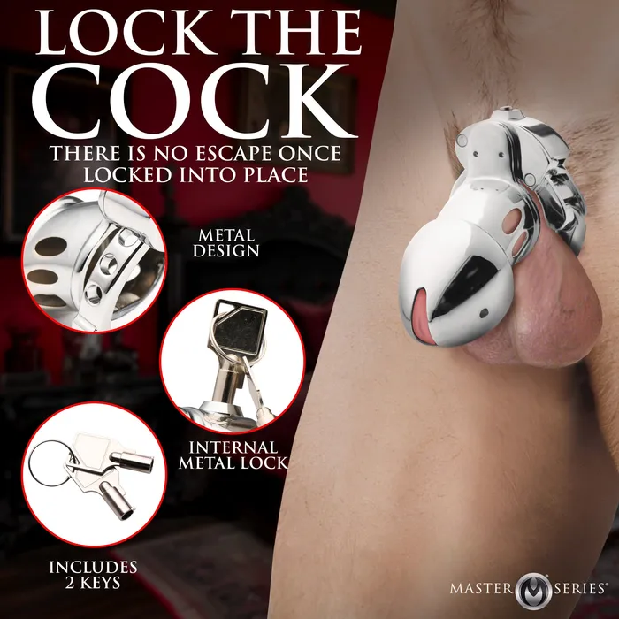 Master Series Male Sex Toys Cock Cuff SnapOn Chastity Cage