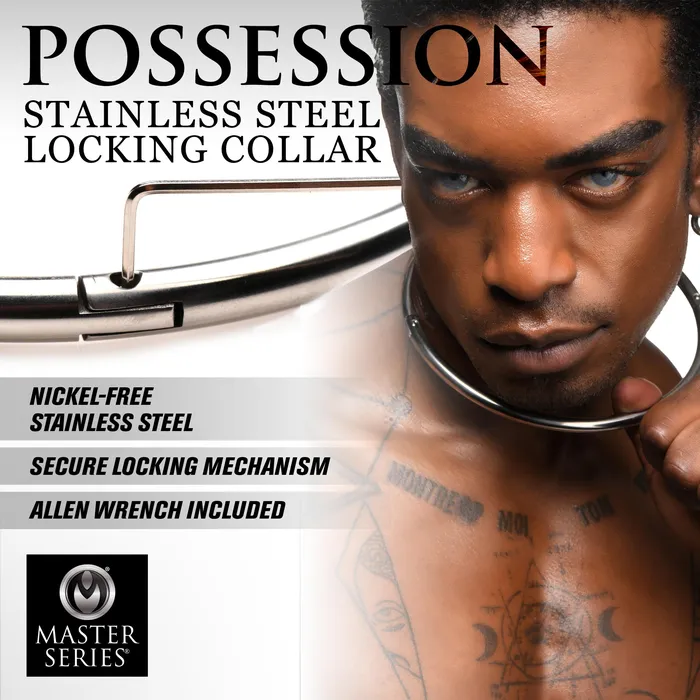 Master Series Possession Stainless Steel Locking Collar Dildos