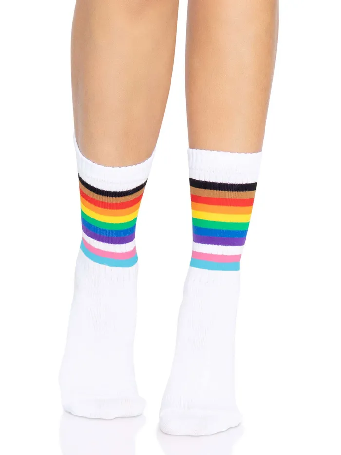 Mens Underwear Leg Avenue Pride Crew Socks One Size Rainbow