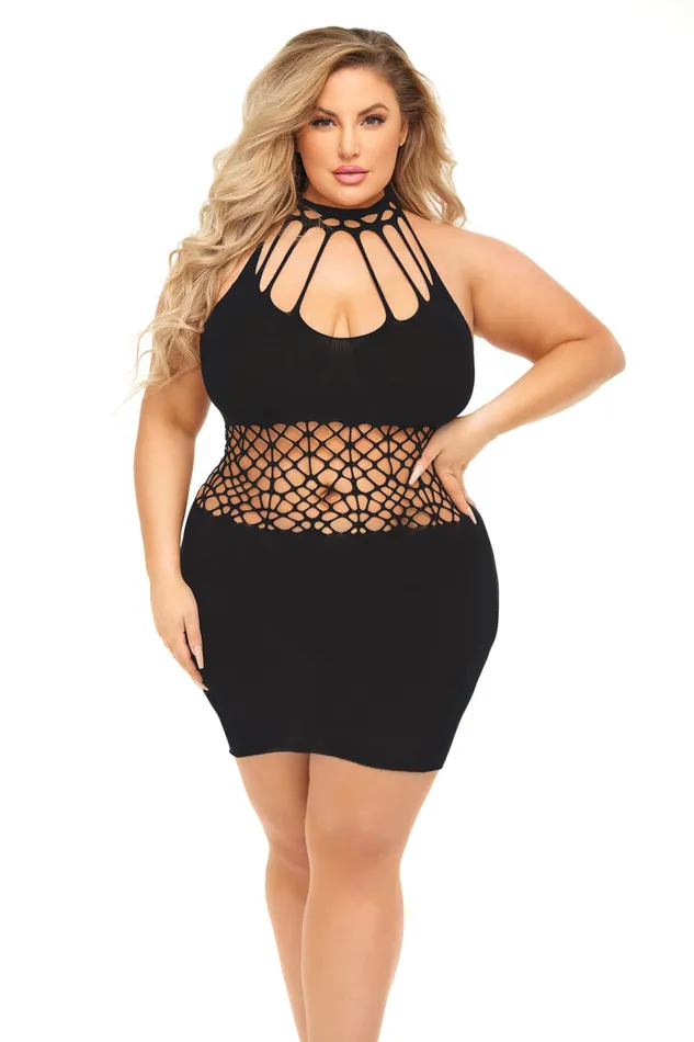 Pink Lipstick Anal Rich B Phase Dress Queen Size Black