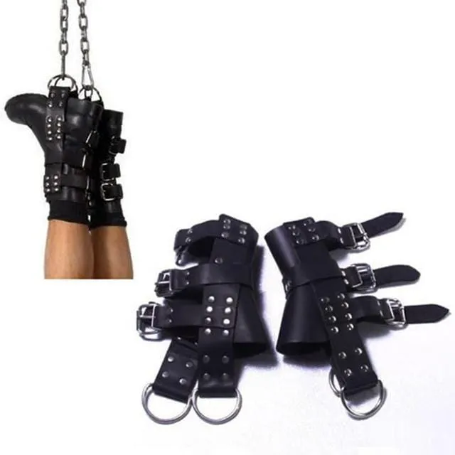 Restraints Lovegasm Hardcore Suspension Cuffs in Leather for Ankles