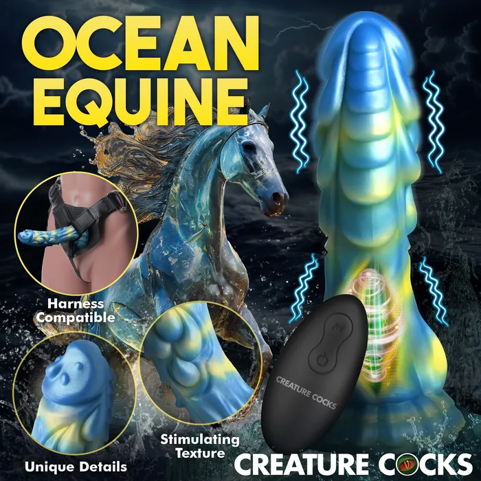 Sea Stallion Vibrating Silicone Dildo with Remote Creature Cocks Female Sex Toys