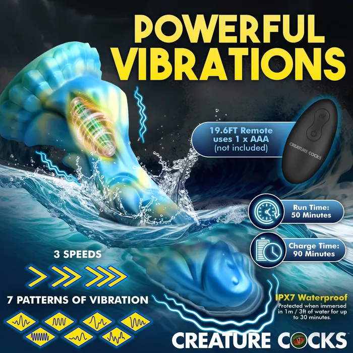 Sea Stallion Vibrating Silicone Dildo with Remote Creature Cocks Female Sex Toys