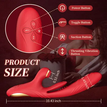 Vibrators AcmeJoy Acmejoy Thrusting Sucking Vibrator