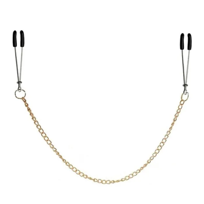 Vibrators Gold Chained Tweezer Clamps Lovegasm