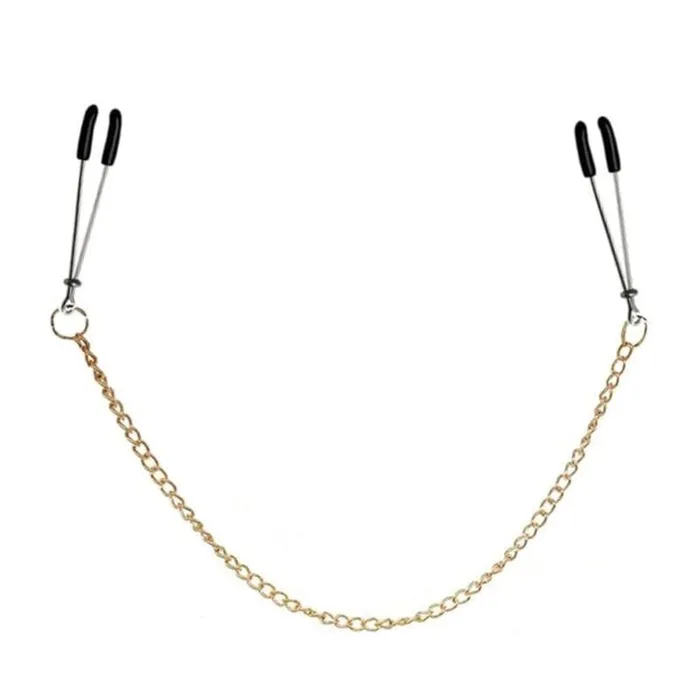 Vibrators Gold Chained Tweezer Clamps Lovegasm