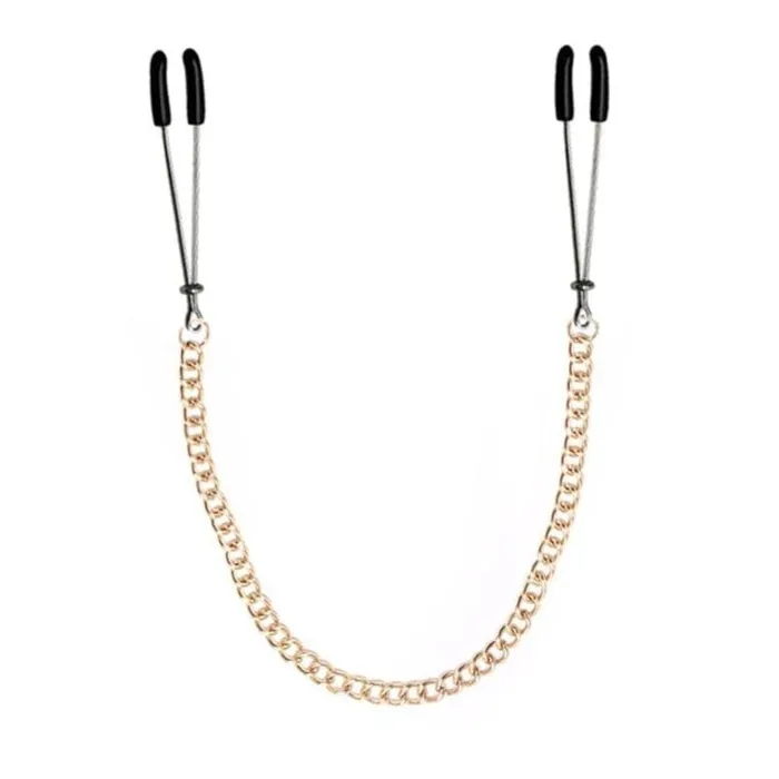 Vibrators Gold Chained Tweezer Clamps Lovegasm