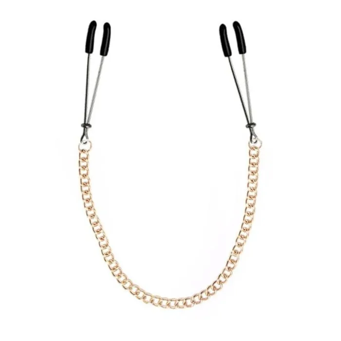 Vibrators Gold Chained Tweezer Clamps Lovegasm