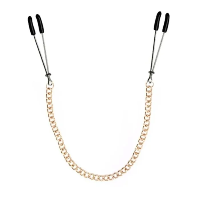 Vibrators Gold Chained Tweezer Clamps Lovegasm