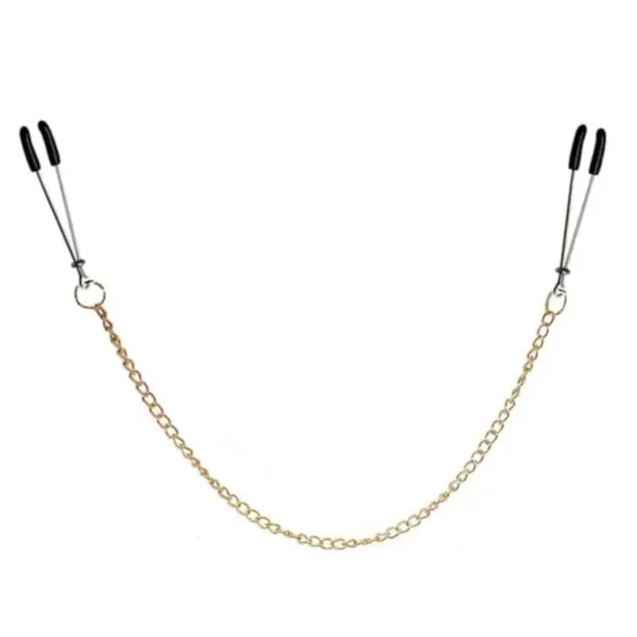 Vibrators Gold Chained Tweezer Clamps Lovegasm